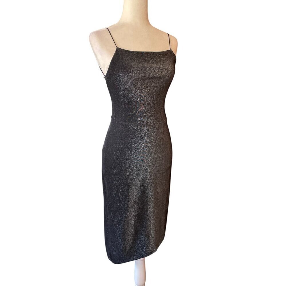 Vintage City Triangles Y2K Metallic Dress Clubwear 2000's Prom SZ S - Picture 8 of 16